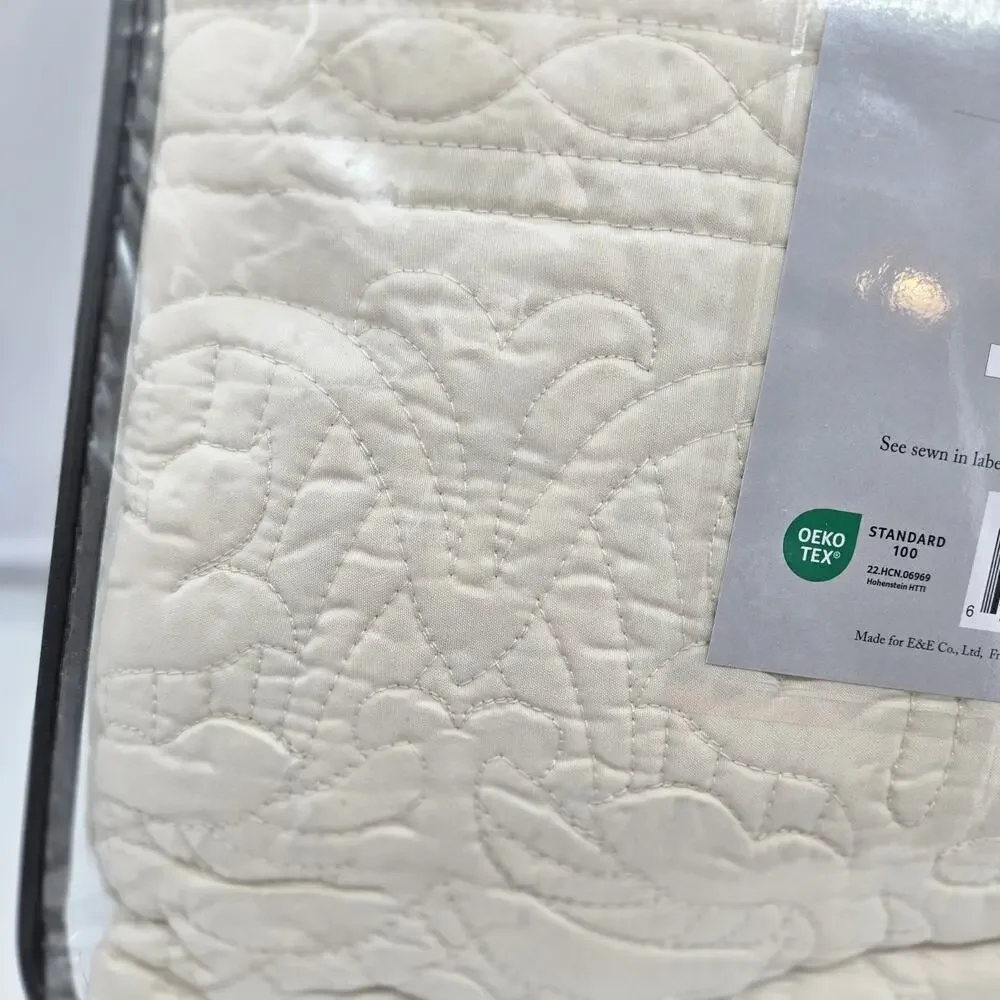 Madison Park 3 PcGenoa Coverlet Set Ivory Full/Queen Org $99 Cottage Farmhouse